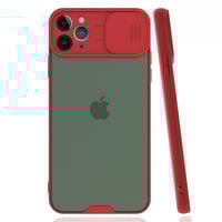 Nettech Apple iPhone 12 Pro Max Uyumlu Platin Kamera Kızaklı Arka Koruma Kılıf (Kırmızı) NT84748