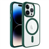 Nettech Apple iPhone 14 Pro Uyumlu Soft Akrilik Magsafe Seri Arka Koruma Kılıf (Yeşil) NT98128
