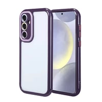 Galaxy S24 Kılıf Kamera Korumalı Renkli Kenar ve Çerçeve Tasarımlı Zore Vitamin Kapak  Derin Mor