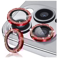 Nettech Apple iPhone 14 Pro Uyumlu Diamond Taşlı Model Kamera Cam Koruyucu (Kırmızı) NT110758