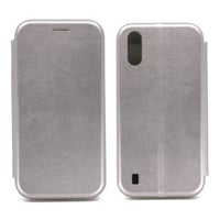 Nettech Samsung Galaxy A01 Uyumlu Lüx Seri Kapaklı Kılıf (Gri) NT79547