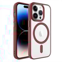 Nettech Apple iPhone 14 Pro Max Uyumlu Soft Akrilik Magsafe Seri Arka Koruma Kılıf (Mürdüm) NT98137