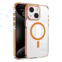 Apple iPhone 15 Kılıf Magsafe Şarj Özellikli Airbagli Takılabilir Askı Aparatlı Zore Nana Kapak  Turuncu