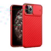 Nettech Apple iPhone 11 Pro Uyumlu Kızaklı Kamera Korumalı Arka Koruma Kılıf (Kırmızı) NT82148