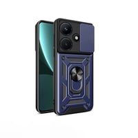 İnfinix Hot 30i Kılıf Magnetik Standlı Kamera Korumalı Zore Sürgülü Vega Kapak  Mavi