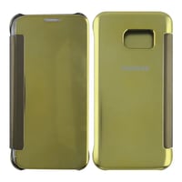 Nettech Samsung Galaxy G930 S7 Uyumlu Kapaklı Kılıf Kapaklı Kılıf (Sarı) NT9777