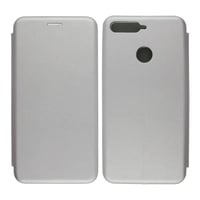 Nettech Huawei Y6 2018 Uyumlu Lüx Seri Kapaklı Kılıf (Gri) VR18219