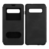 Nettech Samsung Galaxy S10 Uyumlu Pencereli Kapaklı Kılıf (Siyah) VR14123