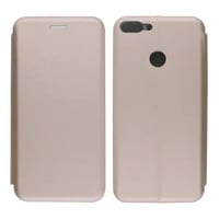 Nettech Huawei P Smart Uyumlu Lüx Seri Kapaklı Kılıf (Rose Gold) VR18228