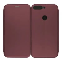 Nettech Huawei Y7 2018 Uyumlu Lüx Seri Kapaklı Kılıf (Mürdüm) VR18152