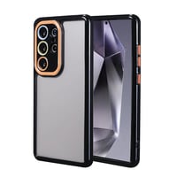 Galaxy S24 Ultra Kılıf Kamera Korumalı Renkli Kenar ve Çerçeve Tasarımlı Zore Vitamin Kapak  Siyah