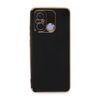 Nettech Xiaomi Redmi 12C Uyumlu Golden Luxury Arka Koruma Kılıf (Siyah) NT105739