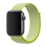 Nettech Apple Watch Seri 44/42 mm Uyumlu İp Örgülü Kordon (Neon Yeşil) NT102997