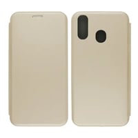 Nettech Samsung Galaxy A20 Uyumlu Lüx Seri Kapaklı Kılıf (Gold) VR18165