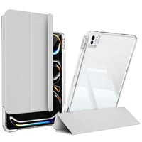 Apple iPad Pro 13 2024 Kılıf Magnetik Ayrılabilen Airbagli Zore Sliding Tablet Kılıfı Gri