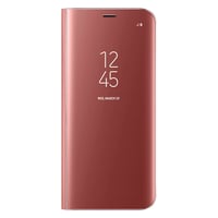 Nettech Samsung Galaxy A20S Uyumlu Clear View Aynalı Kapaklı Kılıf (Rose Gold) NT85461