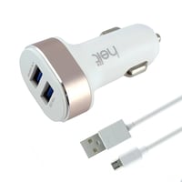 Helt HT16 5W 2 Çıkışlı Micro Kablo + Araç Şarj Aleti (Beyaz) NT14573