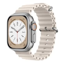 Nettech Apple Watch Seri 44/42 mm Uyumlu Silikon Kordon (Krem) NT103010