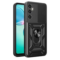 Realme C65 4G Kılıf Magnetik Standlı Kamera Korumalı Zore Sürgülü Vega Kapak  Siyah