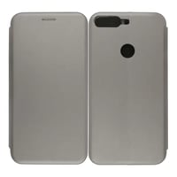 Nettech Huawei Y7 2018 Uyumlu Lüx Seri Kapaklı Kılıf (Gri) VR18150