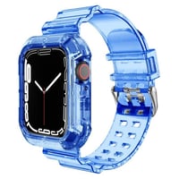 Nettech Apple Watch Series 41 mm Uyumlu Kasa Korumalı Kordon (Mavi) NT110284