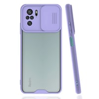 Nettech Xiaomi Redmi Note 10 Uyumlu Platin Kamera Kızaklı Arka Koruma Kılıf (Lila) NT86809