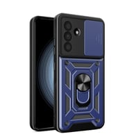 Galaxy A36 Kılıf Magnetik Standlı Kamera Korumalı Zore Sürgülü Vega Kapak Mavi