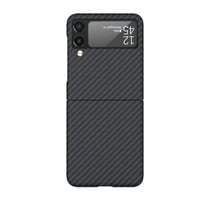 Nettech Samsung Galaxy Z Flip 4 Uyumlu NTN018 Kevlar Carbon Arka Koruma Kılıf (Siyah) NT106457