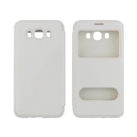 Nettech Samsung Galaxy J510 J5 2016 Uyumlu Pencereli Kapaklı Kılıf (Beyaz) VR1290