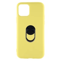 Nettech Apple iPhone 11 Pro Max Uyumlu Leather Ring Nano Arka Koruma Kılıf (Sarı) NT82854