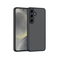 Galaxy S25 Plus Kılıf Magsafe Şarj Özellikli Karbon Fiber Tasarımlı Zore Elnino Kapak  Siyah