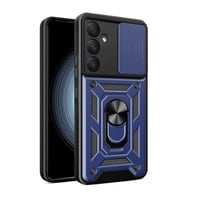 Galaxy A35 Kılıf Magnetik Standlı Kamera Korumalı Zore Sürgülü Vega Kapak  Mavi