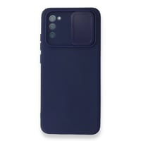 Nettech Samsung Galaxy A02S Uyumlu Kızaklı Kamera Korumalı Arka Koruma Kılıf (Lacivert) NT87198