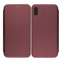 Nettech Apple iPhone XS Max Uyumlu Lüx Seri Kapaklı Kılıf (Mürdüm) VR18175