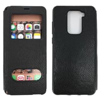 Nettech Xiaomi Redmi Note 9 Uyumlu Pencereli Kapaklı Kılıf (Siyah) NT84533