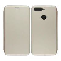 Nettech Huawei Y6 2018 Uyumlu Lüx Seri Kapaklı Kılıf (Gold) VR18220