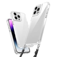 Apple iPhone 14 Pro Kılıf Airbagli Takılabilir Askı Aparatlı Zore Snap Silikon Kapak  Şeffaf