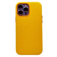 Nettech Apple iPhone 12 Pro Max Uyumlu Suni Deri Arka Koruma Kılıf (Sarı) NT96362