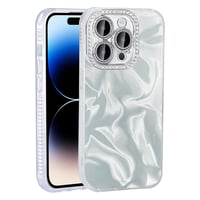 Apple iPhone 15 Pro Max Kılıf Airbagli Parlak Taş Detay Tasarımlı Zore Esila Kapak  Beyaz