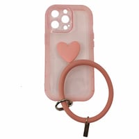 Nettech Apple iPhone 13 Pro Uyumlu Halka Bilekli Şeffaf Seri Arka Koruma Kılıf (Pembe) NT97225