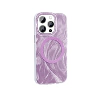 Apple iPhone 14 Pro Kılıf Magsafe Şarj Özellikli Fırça Boya Desenli Zore Palet Kapak  Pembe