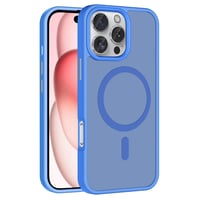 Apple iPhone 16 Pro Max Kılıf Magsafe Şarj Özellikli Mat Arka Yüzey Zore Sio Kapak Mavi