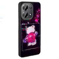 Xiaomi Redmi Note 13 Pro 4G Kılıf Parlayan Kabartmalı İkonik Figürlü Zore Amas Silikon Kapak  Siyah