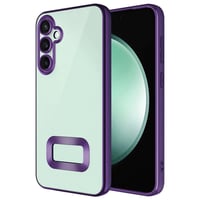 Galaxy S24 Plus Kılıf Kamera Korumalı Logo Gösteren Zore Omega Kapak  Derin Mor