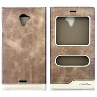 Nettech Casper Via E2 Uyumlu Pencereli Kapaklı Kılıf (Gold) VR1724