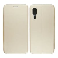 Nettech Samsung Galaxy A2 Core Uyumlu Lüx Seri Kapaklı Kılıf (Gold) VR18117