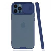 Nettech Apple iPhone 12 Pro Uyumlu Platin Kamera Kızaklı Arka Koruma Kılıf (Lacivert) NT84750