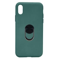 Nettech Apple iPhone XS Max Uyumlu Leather Ring Nano Arka Koruma Kılıf (Yeşil) NT82956