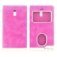 Nettech Nokia 3 Uyumlu Pencereli Kapaklı Kılıf (Pembe) VR1906