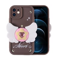 Apple iPhone 12 Kılıf Kamera Korumalı Figür Tasarımlı Zore Kapya Kapak  Koyu Kahve